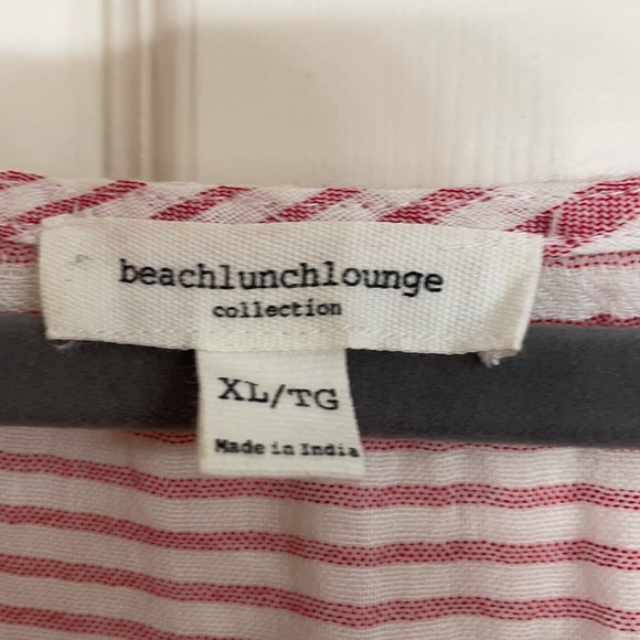 Beachlunchlounge XL thin, red & white/off-white striped tank top - Picture 2 of 3